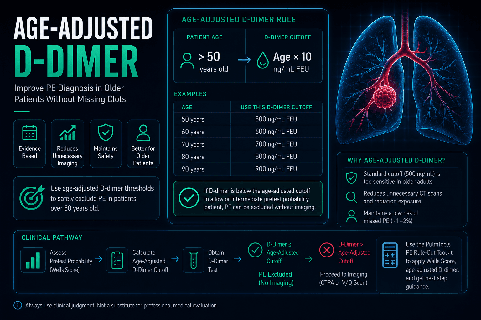 Age-Adjusted D-Dimer: Formula, Cutoff, and Pulmonary Embolism Guide