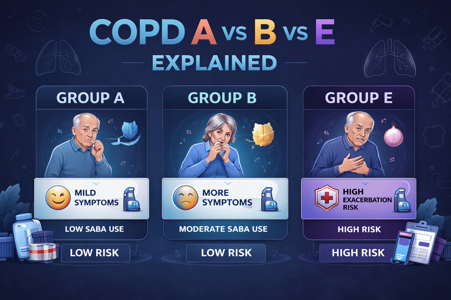 COPD A vs B vs E Explained (GOLD 2025 Groups)
