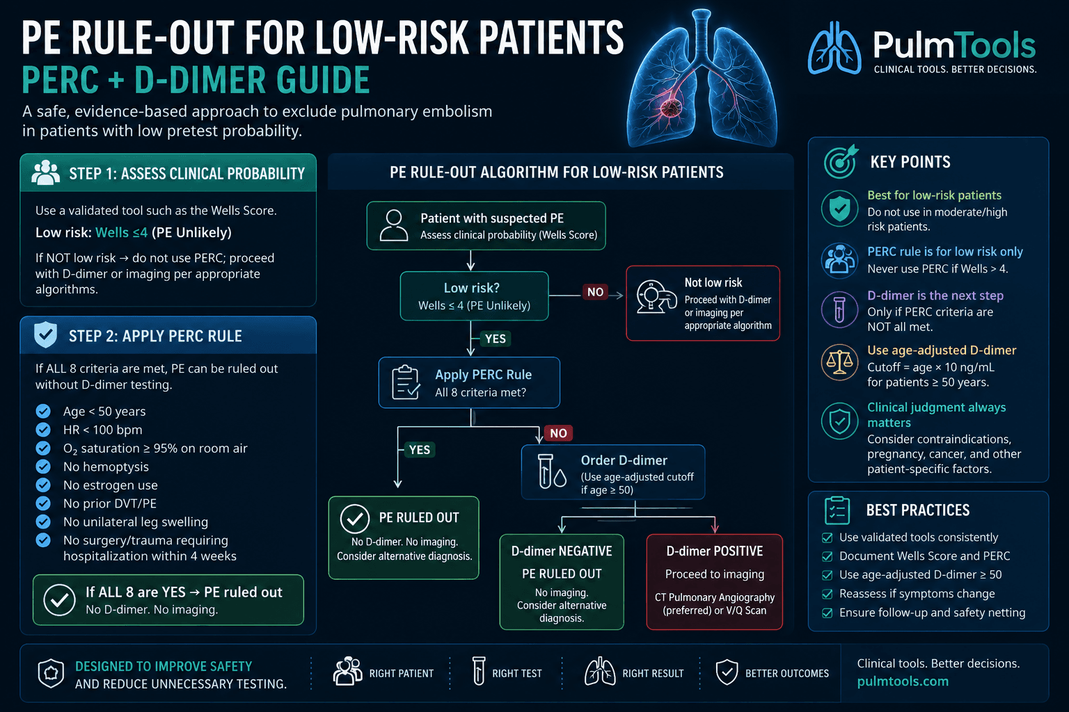 PE rule-out pathway for low-risk patients