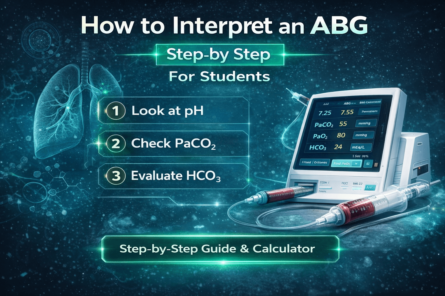How to interpret an ABG step by step guide with calculator for students
