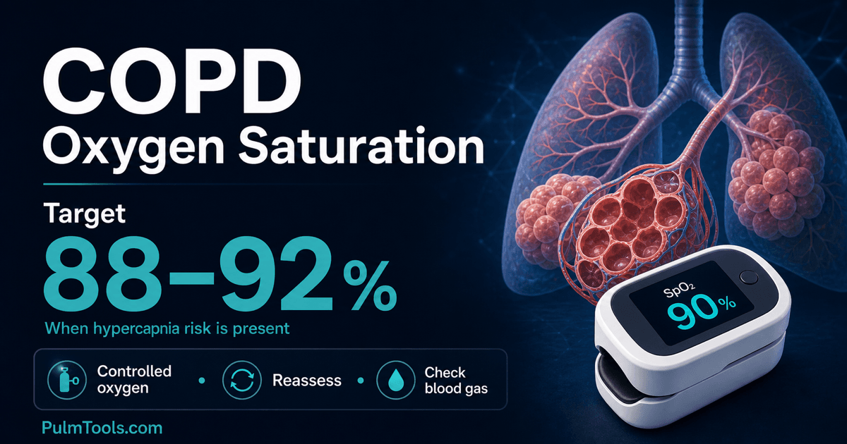Copd O2 Levels COPD Oxygen Saturation Target: 88–92% Guidelines | PulmTools