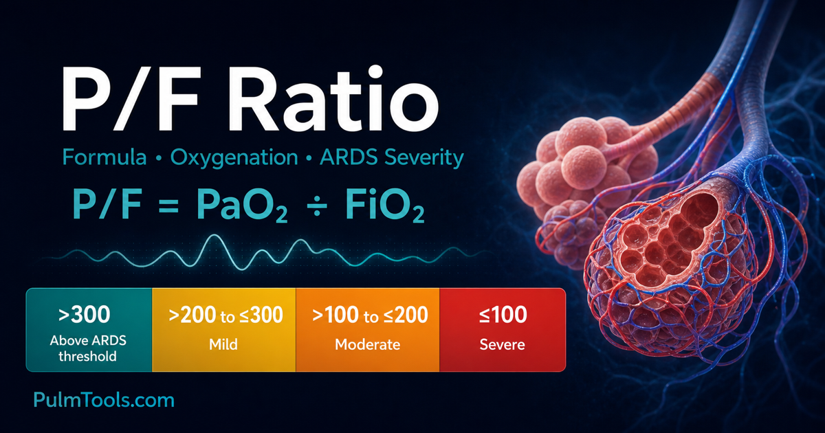 P/F Ratio: Formula, Normal Range & ARDS Chart | PulmTools